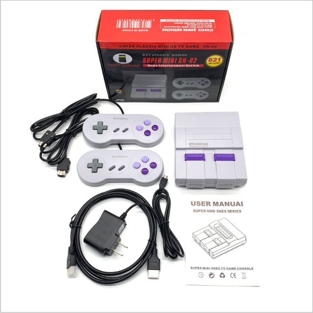 Best-selling Classic Retro Built-in HD 821 Home Entertainment 8-bit Super Mini Video Game Console 2-Controller EU/US HD Cable