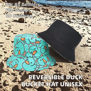 Sombrero de Pescador Reversible con Diseño de Pato Amarillo, Bordado en 3D, Estilo Panamá, para Hombres, Mujeres y Niñas, para Playa, Viajes y Actividades al Aire Libre - Product Image 2