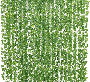2Pcs 6Ft Plante suspendue Feuilles de saule en soie Guirlande de lierre Faux Vignes italiennes Décoration de verdure pour intérieur extérieur - Product Image 6