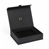 Boîte cadeau rigide à rabat magnétique personnalisée de luxe avec insert en velours pour bijoux, parfums, montres, emballage en gros