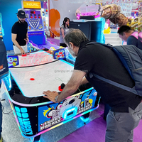Table de hockey sur air professionnelle à monnayeur, thème Ours Polaire, néon LED, en métal, avec support anglais/espagnol pour FEC
