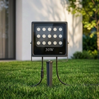 Projecteur LED RGBW pour aménagement paysager, contrôlé par DMX512, indice de protection IP65, angle de faisceau réglable, CRI élevé 80, entrée 85-265V, garantie de 3 ans