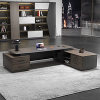 Ensemble de bureau de direction en forme de L de luxe moderne, mobilier de bureau complet, postes de travail pour villa et maison