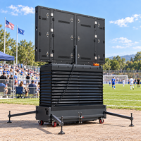 Mur vidéo LED extérieur P4 stable sur roues, réutilisable, pour affichage des scores en direct lors d'événements sportifs en plein air, location, diffusion de matchs