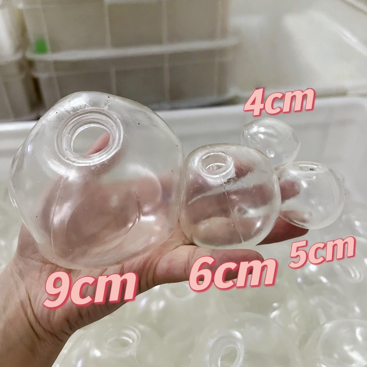 4 cm transparente con tapón