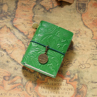 Nouveau Mini Premium Vache En Cuir Aventure-Journaux Durable Bloc-Notes Mémo En Cuir Véritable Bloc-Notes pour Road-Trip Journal Accessoires