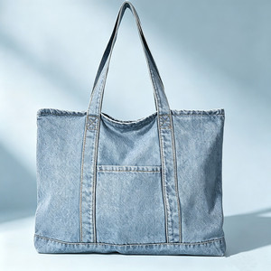 Sac fourre-tout en toile denim avec logo personnalisé, idéal pour les voyages, les activités de plein air, l'école, pour femmes, de haute qualité, vente en gros, usine BSCI - Product Image 2