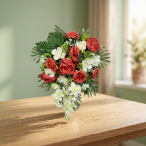 Arreglo de Pared de Rosas Artificiales de Plástico para Boda - Hecho a Mano, Duradero, Fácil Instalación - Product Image 3