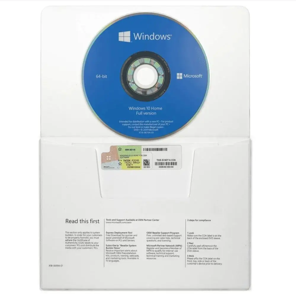 WIN 11 Home OEM DVD แพคเกจเต็มส่งโดย FedEx