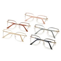 6967 Nouvelles Lunettes de Soleil Photochromiques Anti-Lumière Bleue Rétro Bicolores Cat-Eye pour Hommes et Femmes, Monture Métallique Universelle Anti-Lumière Bleue