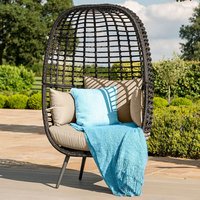 Meubles d'hôtel chaise de jardin en rotin osier tissé à la main support de patio simple grande chaise à l'extérieur fauteuil extérieur chaise oeuf