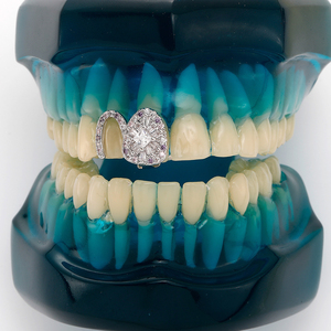 Grillz dentaire unique Hip Hop Iced Out avec CZ rose et violet, plaqué or et <span class=keywords><strong>argent</strong></span>, pour hommes et femmes, vente <span class=keywords><strong>en</strong></span> gros - Product Image 4