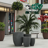 Pots de fleurs en fibre de verre multicolores les plus vendus, pots de plantation de jardin d'extérieur, pots de fleurs durables et écologiques en argile fibreuse