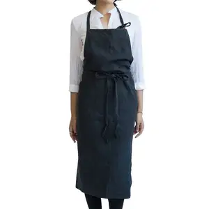 Dernière Conception 100% Coton Lin Chanvre Café Tablier - Product Image 1