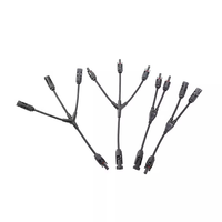 Kit de connecteurs d'alimentation pour panneau solaire Câble adaptateur PV parallèle à branche en Y avec boîtier en nylon MCX M/FF + F/MM Matériau de contact en cuivre