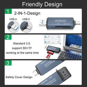 Di alta qualità 2-in-1 USB-C USB Dual Mode 3.0 Card Reader OTG installazione esterna SD/MMC/TF/Mini SD scheda di trasferimento dati di memoria - Product Image 5