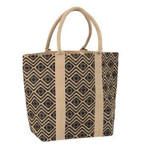 กระเป๋าชายหาดผ้าปอกระเจาแฟนซีสำหรับผู้หญิงเป็นมิตรกับสิ่งแวดล้อมและมีกระเป๋าที่มีลวดลายสีเทาเข้มและมีที่จับบุด้วยผ้าฝ้าย - Product Image 4