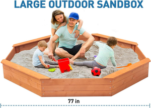 Cadeau pour enfants, <span class=keywords><strong>piscine</strong></span> de <span class=keywords><strong>sable</strong></span> en bois, jardin, facile <span class=keywords><strong>à</strong></span> assembler, <span class=keywords><strong>bac</strong></span> <span class=keywords><strong>à</strong></span> <span class=keywords><strong>sable</strong></span> octogonal avec auvent et bâche - Product Image 3