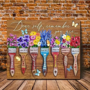 Pintura en lienzo de mariposa Dear Yourself Remember You Floral Print Wall Art Print Sala de estar Dormitorio Decoración de pared Arte - Product Image 5