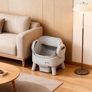 Bac à litière pour chat autonettoyant intelligent avec application, design ouvert, toilette automatique pour chat, bac à litière automatique pour chat avec double protection de sécurité - Product Image 5