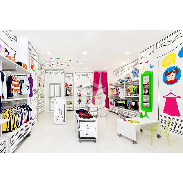 kids clothing store interior design with lighting baby clothes shop