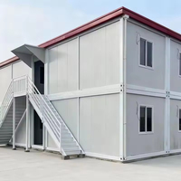 Villa de vacances préfabriquée moderne à deux étages en structure légère en acier, maison conteneur sandwich pour chambre à coucher