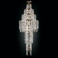 Nouveau design décoration intérieure de luxe suspension dorée lustre en cristal carré à plusieurs niveaux en acier inoxydable