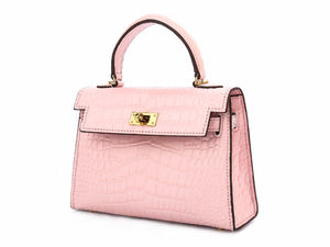 Sac à main en cuir véritable de luxe pour femme, sac à main en cuir à motif crocodile rose, élégant sac à main pour la vie quotidienne, sac à main pour femme - Product Image 2
