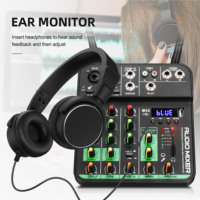 Console de mixage audio numérique DJ 4 canaux mini de bureau pour studio musical, avec microphone sans fil à réduction de bruit - Vente en gros