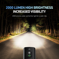 Lampu depan sepeda 2000 Lumen, aksesoris pit lampu depan dapat diisi ulang USB 4500mAh tahan air