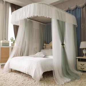 Palace Floor Princess Riel de guía en forma de U Pista telescópica de tres puertas 1,5 m/1,8 m Cama doble Familia 100% <span class=keywords><strong>Mosquitera</strong></span> - Product Image 3