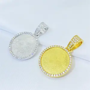 Fabbrica VVS Moissanite cerchio ciondoli rotondi in argento 925 donne uomini foto di memoria immagine ciondolo ciondolo gioielli produttore