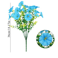 Fleurs artificielles décoratives d'extérieur résistantes aux UV, en eucalyptus et gloire du matin, idéales pour décorer les jardins et les balcons