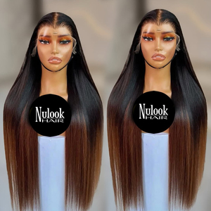 Perruques Frontales Ombre en Dentelle HD 13*4 Sans Colle, Cheveux Humains Vietnamiens Bouclés Profonds, Noir Naturel Blond, Longues et Lisses, Boucles Jerry - Product Image 2