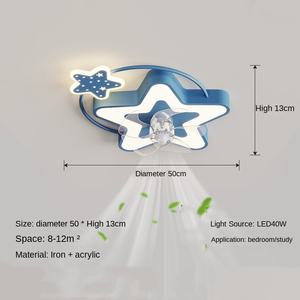 Moderno viento fuerte silencioso AC LED ventilador de techo muebles decorativos de vidrio para el dormitorio de los niños Instalación de proyectos de oficina en casa - Product Image 5