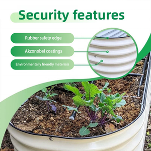 Jardinière surélevée ovale en métal Huizhou Green Giant de 17 pouces, en acier galvanisé, kit de pots et jardinières pour fleurs, jardinière d'extérieur - Product Image 2