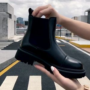 Bottines de haute qualité pour femmes, bout carré, plateforme, bottes de créateur - Product Image 3