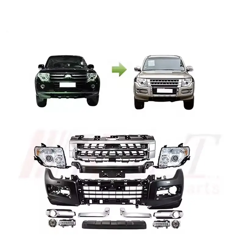 KLT 4X4 accessoires de voiture Kit de carrosserie de pare-chocs avant pour Mitsubishi Pajero v93 v97 2015 2018 mise à niveau vers V98 2019