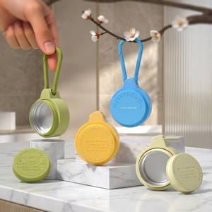 Merrynewon Custom Cosmetic Aluminum Jar with Screw Cap and Keychain Portable <b>Container</b> for Solid Cream Balm 15~50ml Capacity - Product Image 1