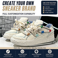 Chaussures de sport personnalisées OEM ODM pour hommes, faible MOQ 50 paires, effet vieilli, bords effilochés, double lacet, semelle épaisse, plateforme, chaussures de skate, directement de l'usine
