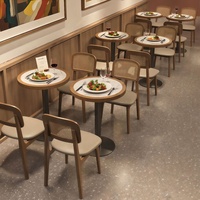 Ensembles de chaises pour restaurants - Design moderne, structure en bois massif, revêtement en cuir souple pour café et restaurant