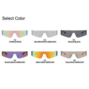 Gafas de Sol de Moda, Sin Marco, de Una Pieza, Estilo Punk, para Mujer - Product Image 4