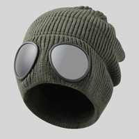 Casquette de pilote pour femmes, bonnet en tricot pour sports d'hiver en plein air avec lunettes de soleil pour le cyclisme et la conduite