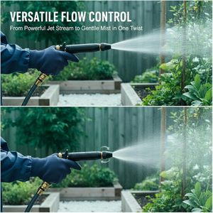 KQBNHV High Pressure Hose Nozzle Brass Car <b>Washer</b> Direct <b>Jet</b> Stream Garden Water Spray Head for Car Washing Patio Cleaning - Product Image 3