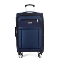 Chariot à bagages souple de haute qualité Valise Spinner Roues Nouveau Design Vente en gros Logo personnalisé Tissu imperméable Polyester de transport