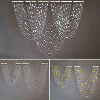 Décor de scène de mariage en forme de U, style coréen, fabriqué en Chine, en acrylique imprimé, avec paillettes de cristal, pour plafond, salle de banquet, perles courbées