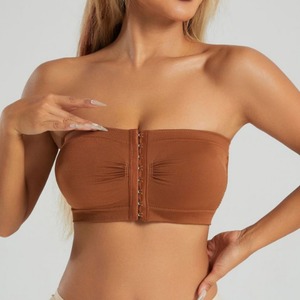 <span class=keywords><strong>Sujetador</strong></span> de realce <span class=keywords><strong>sin</strong></span> <span class=keywords><strong>tirantes</strong></span> con hebilla frontal, ropa interior de soporte <span class=keywords><strong>sin</strong></span> alambre, malla trasera, transpirable, de talla grande, <span class=keywords><strong>sin</strong></span> costuras - Product Image 3