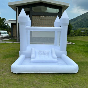 Party Bouncy Castle White Bounce House Inflable Jumping Bouncer con Ball Pit - Product Image 1