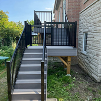 Revêtement de sol en PE sur mesure, terrasse en WPC pour extérieur, facile à nettoyer, terrasse en WPC solide pour jardins
