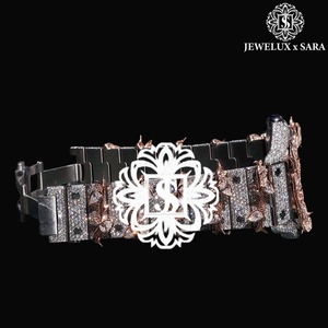 Reloj con Incrustaciones de Moissanita en Oro Rosa, Suministro al por Mayor, OEM, para Bodas, Discotecas y Ocasiones Especiales, Disponible a Precio de Fábrica - Product Image 3